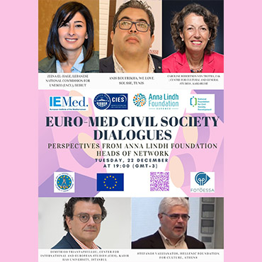 QUO VADIS EURO-MED CIVIL SOCIETY DIALOGUES PERSPECTIVES FROM ANNA LINDH FOUNDATION HEADS OF NETWORK Tuesday, 22 December at 19:00 (GMT+3)