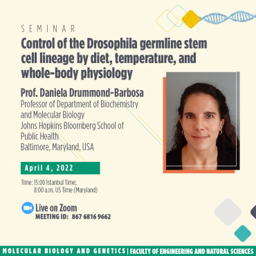 Moleküler Biyoloji ve Genetik Seminerleri: Prof. Daniela Drummond-Barbosa