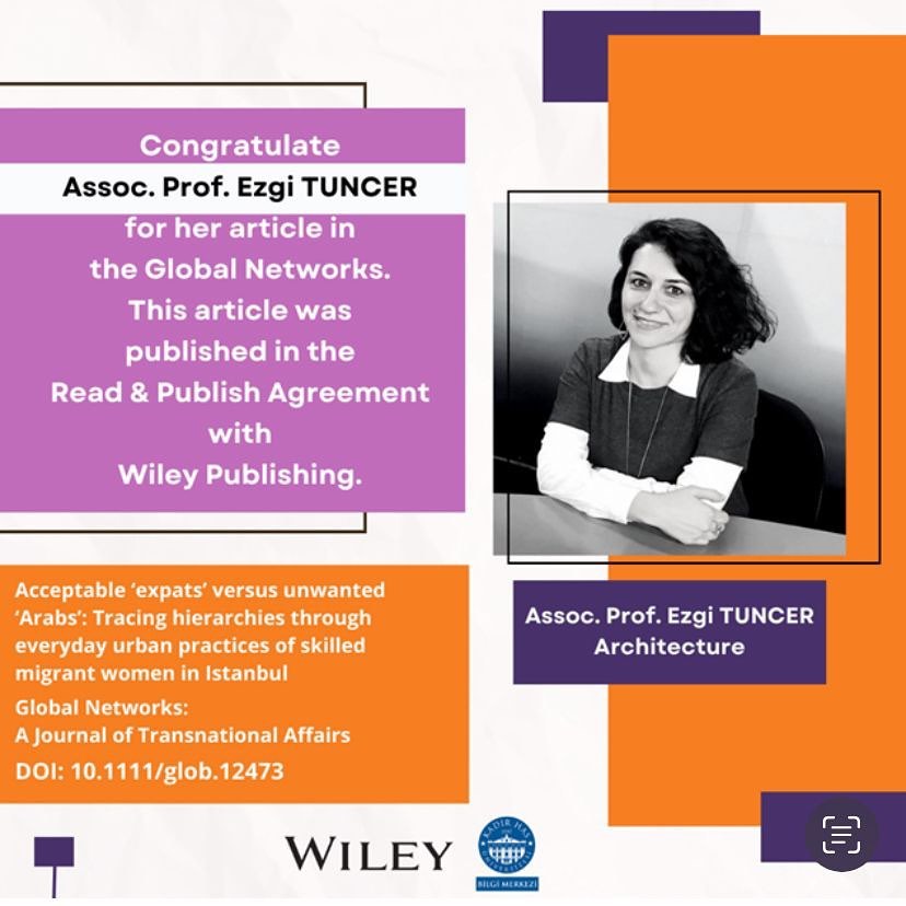 We congratulate Assoc. Prof. Dr. Ezgi Tuncer on her article in Global Networks.