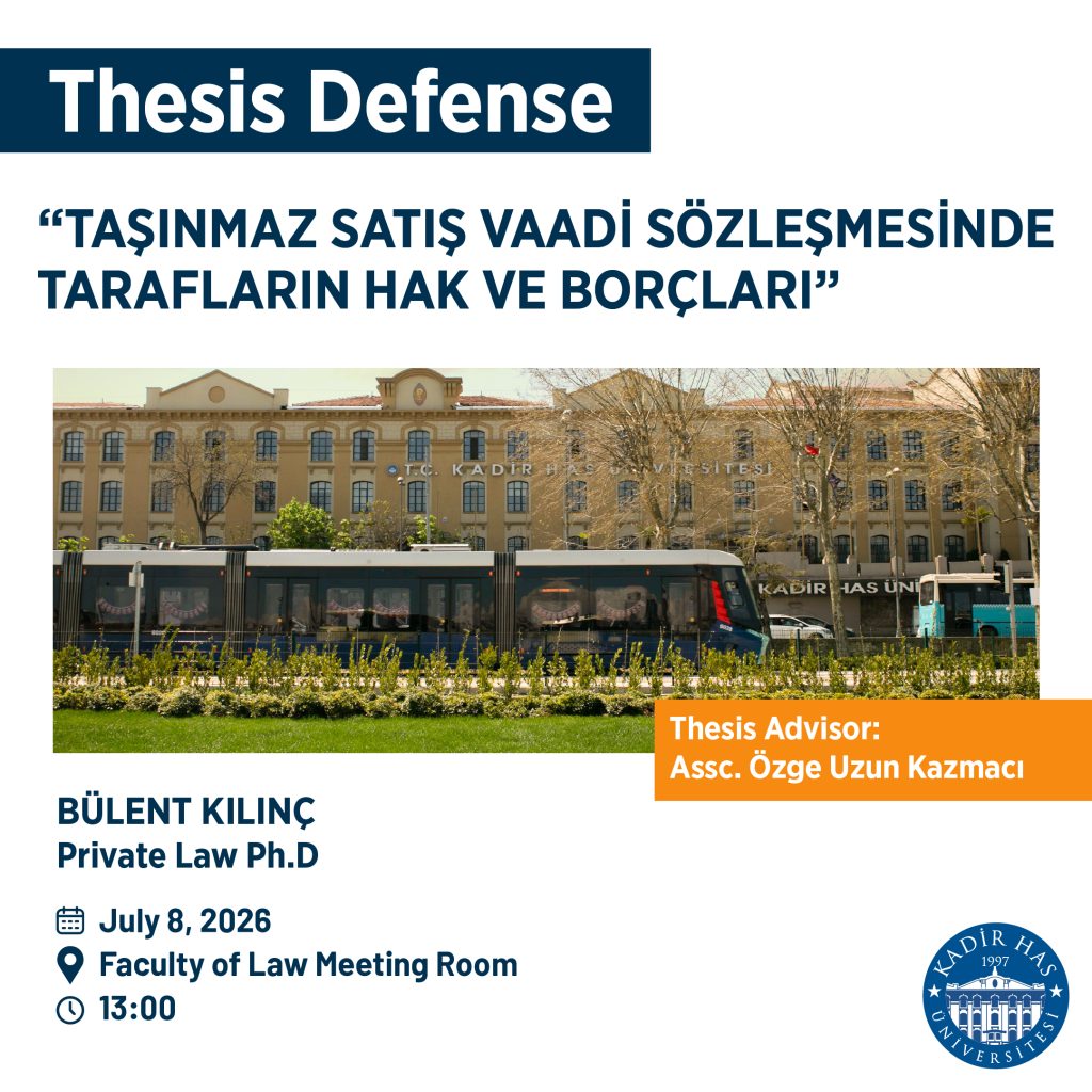 Bülent Kılınç Ph.D Thesis Defense Announcement